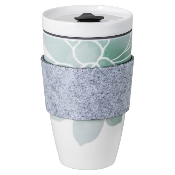 Cană de voiaj din porțelan Villeroy & Boch Like To Go, 350 ml, verde - alb-image-3