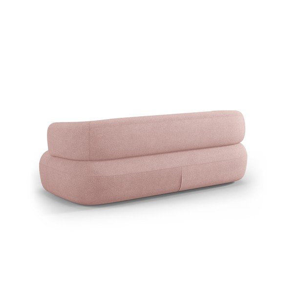 Canapea roz-deschis cu tapițerie din țesătură bouclé 178 cm Jenny – Micadoni -image-3