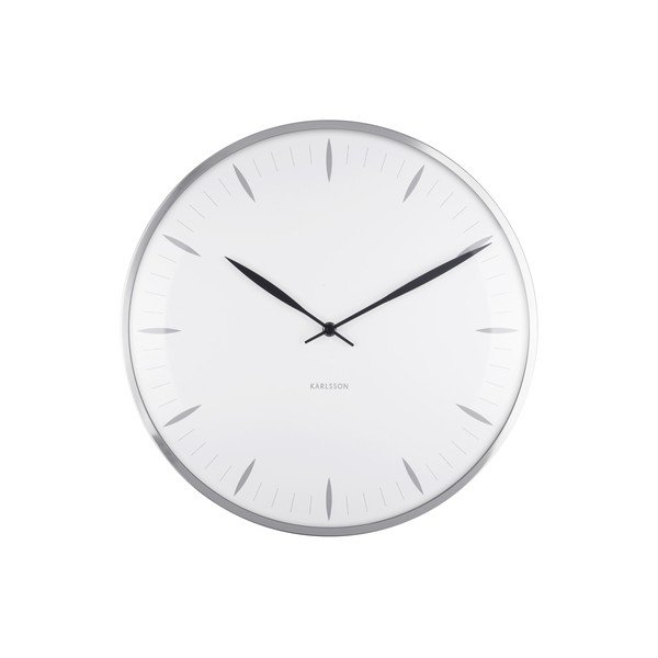 Ceas din sticlă pentru perete Karlsson Leaf, ø 40 cm, alb-image-2