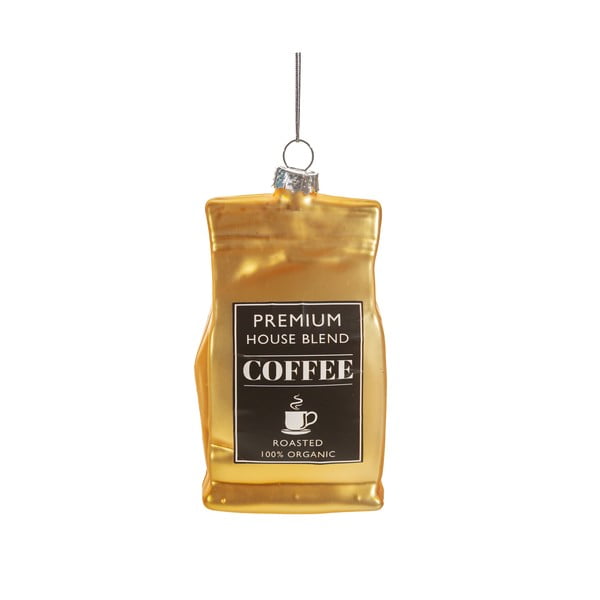Ornament de Crăciun lucrat manual din sticlă 10 cm Coffee – Sass & Belle