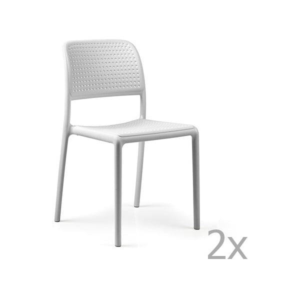Set 2 scaune de grădină Nardi Bora Bistrot, alb