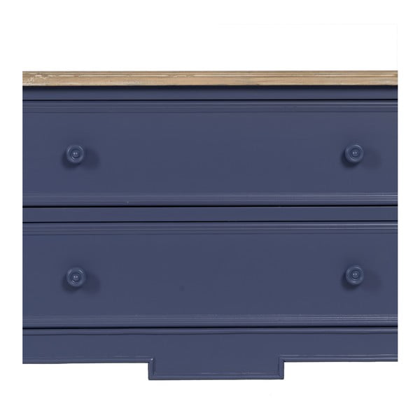 Comodă albastră joasă din lemn de brad 80x60 cm – Ixia-image-4