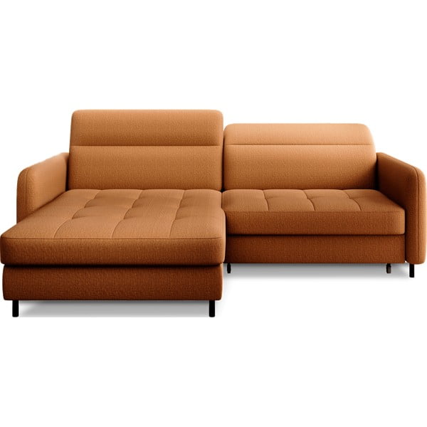 Colțar galben extensibil/cu spațiu de depozitare cu tapițerie din catifea (cu colț pe partea stângă/cu șezlong) Gomsi – ELTAP