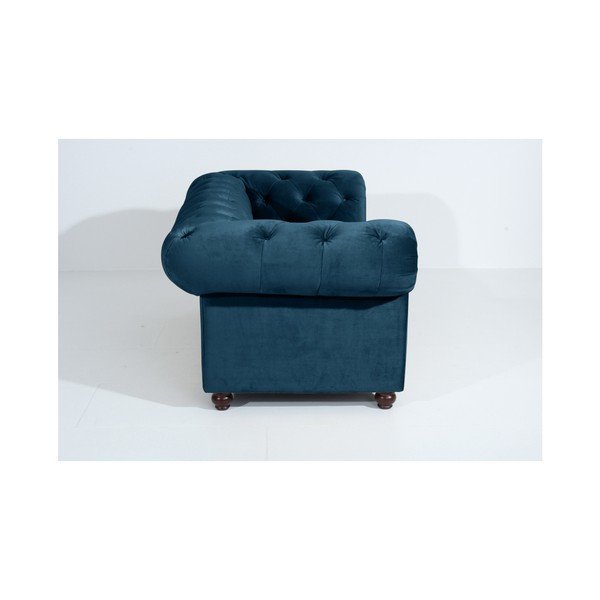 Canapea Max Winzer Orleans Velvet, 196 cm, albastru-image-4