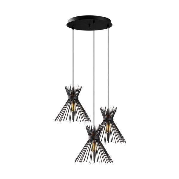 Lustră neagră cu abajur din metal ø 63 cm Kirpi – Opviq lights-image-2