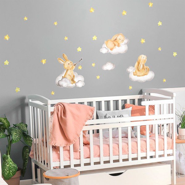 Autocolante de perete pentru camera copiilor Ambiance Rabbits Magic-image-3