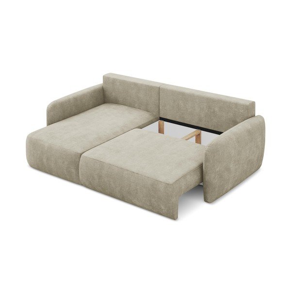 Colțar bej extensibil/cu spațiu de depozitare cu tapițerie din chenille (cu colț pe partea stângă/cu șezlong) Lilo – Makamii-image-3