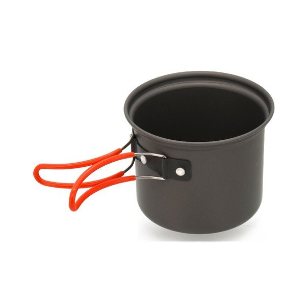 Set 4 vase din aluminiu pentru camping Cattara Cooking, gri-roșu-image-3