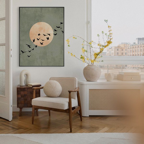 Tablou cu ramă imprimat 60x80 cm Midnight Flight – Styler-image-4