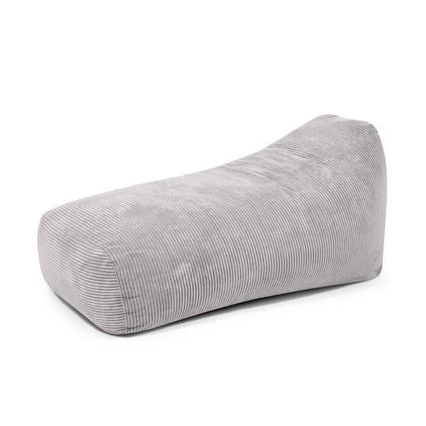 Fotoliu bean bag gri deschis cu tapițerie din catifea reiată Snug Long 140 – SLOWDOWN