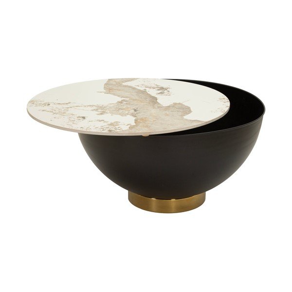 Măsuță de cafea maro rotundă din metal ø 73 cm Glam – Mauro Ferretti-image-3