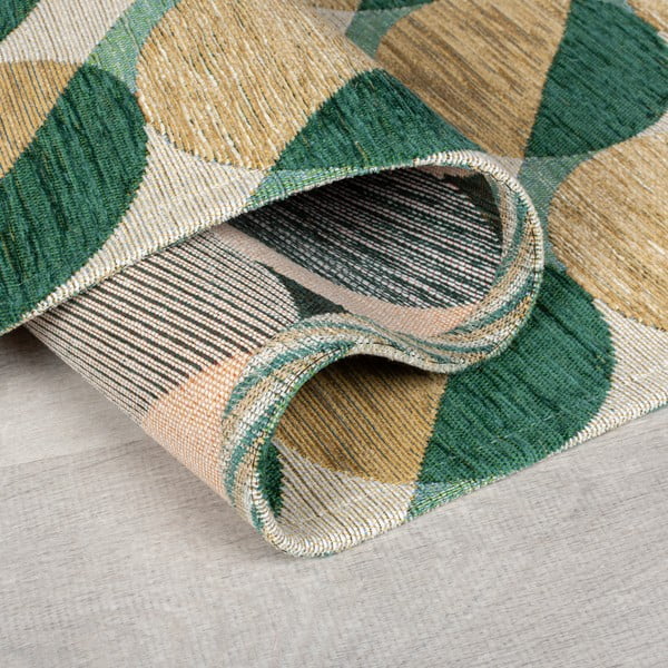 Covor galben/verde 120x170 cm Carlos Circle Geo – Flair Rugs-image-2