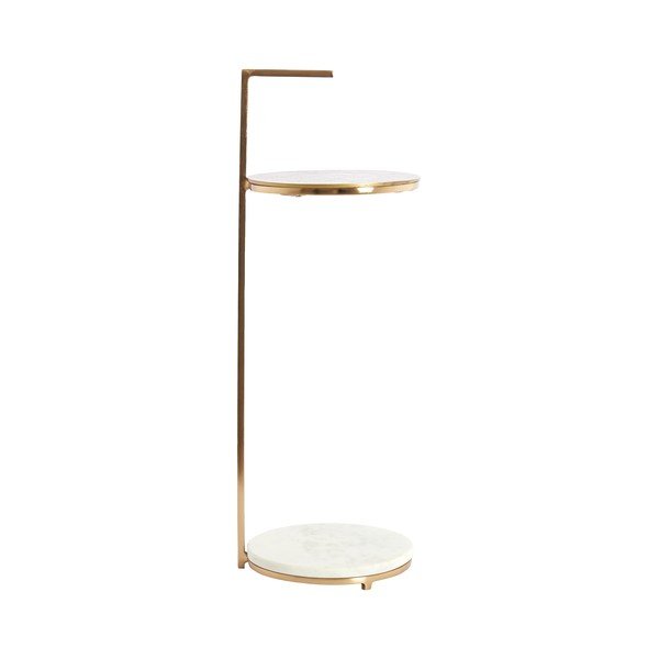 Măsuță auxiliară rotundă cu blat din marmură ø 26 cm Leda – Light & Living-image-3