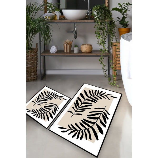 Covorașe de baie bej 2 buc. 60x100 cm Casting – Foutastic-image-1