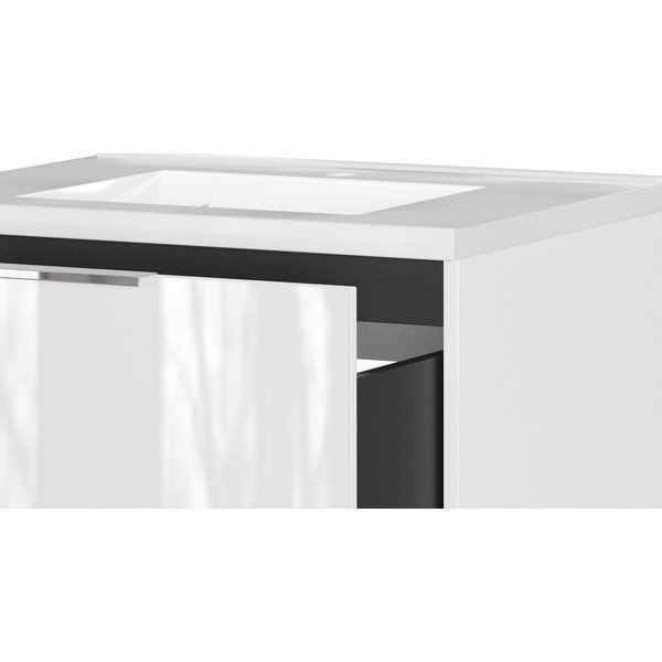 Dulap sub chiuvetă alb suspendat cu aspect lucios 61x61 cm Celano – Germania-image-4