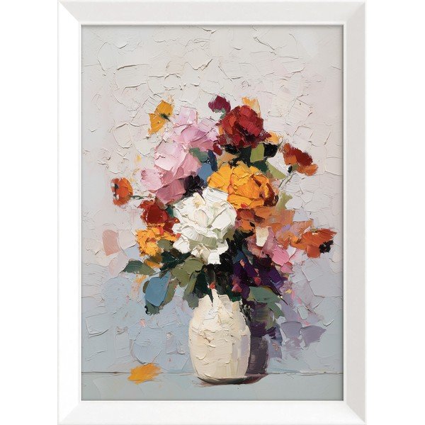Tablou cu ramă imprimat 56x75 cm White Vase – Styler