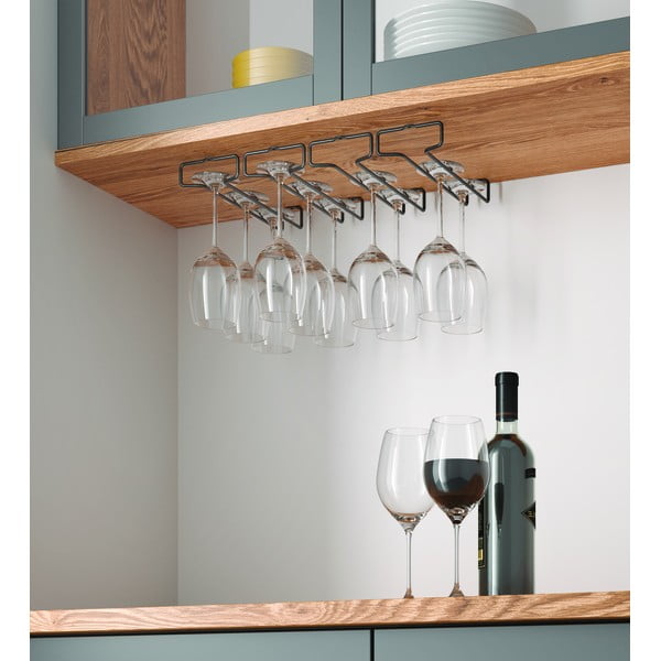 Suporturi pentru pahare de vin 2 buc. de montat pe perete din oțel inoxidabil Lava – Metaltex-image-2