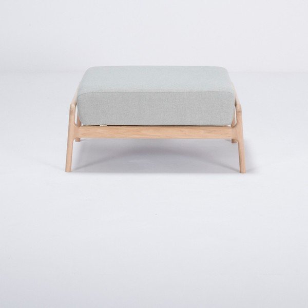 Taburet cu construcție din lemn de stejar Gazzda Fawn, albastru - gri-image-2