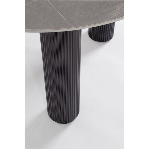 Masă de dining rotundă cu blat cu aspect de marmură ø 120 cm Bamira – Yes Everyday-image-3
