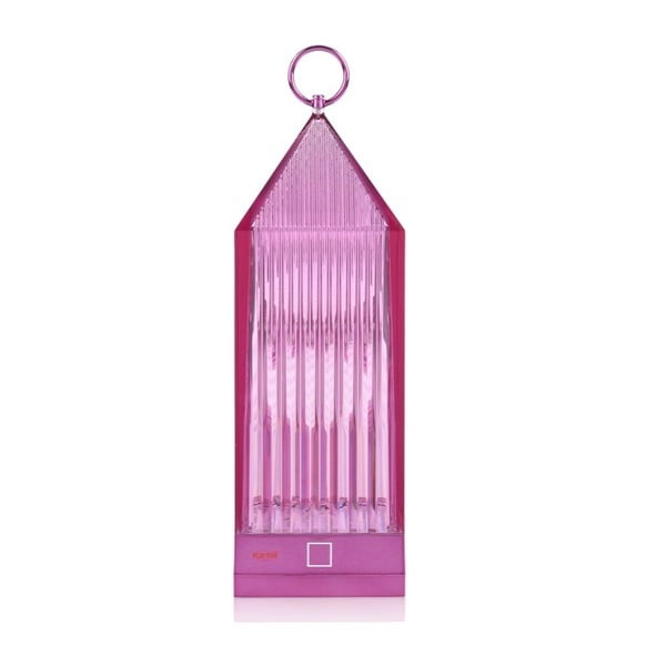 Felinar cu LED Kartell Lantern, roz transparent 