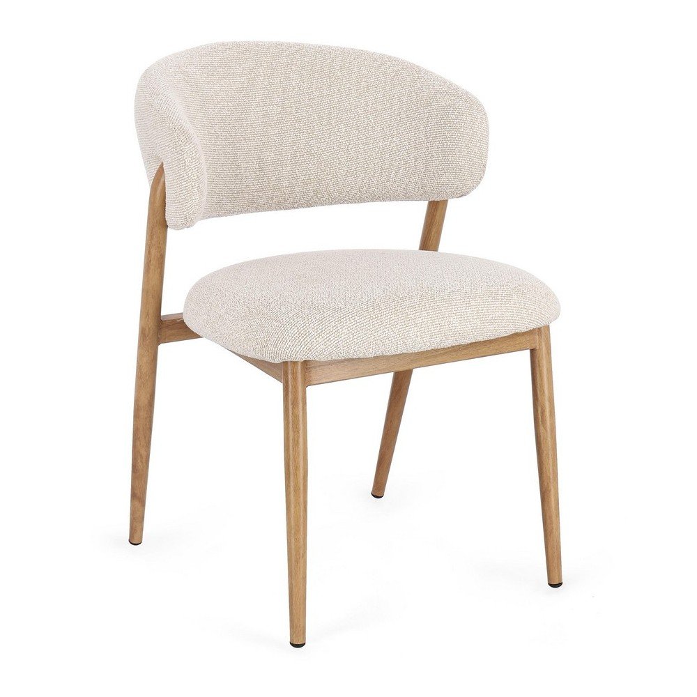 Scaun de dining in culoare naturala tapitat Cassandra – Bizzotto