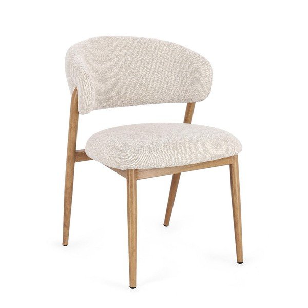 Scaun de dining în culoare naturală tapițat Cassandra – Bizzotto