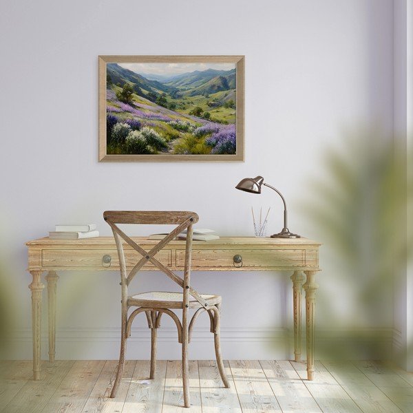 Tablou cu ramă imprimat 75x56 cm Violet Hills – Styler-image-2