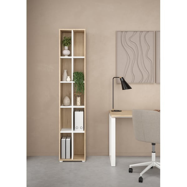 Bibliotecă albă/cu  aspect de lemn de stejar 41x205 cm Sign – Tvilum-image-1