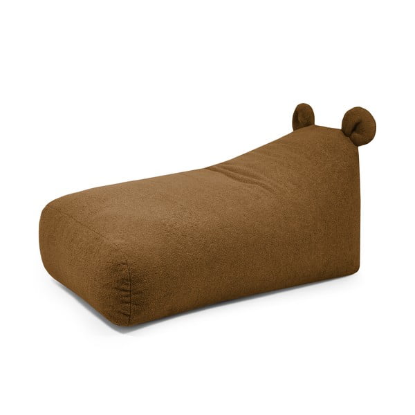 Fotoliu puf pentru copii maro cu tapițerie din țesătură bouclé Snug 130 Bear – SLOWDOWN
