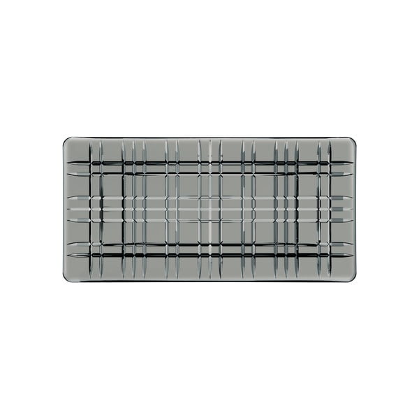 Tavă pătrată pentru servit din cristal Nachtmann Square Plate Smoke, lungime 28 cm, gri