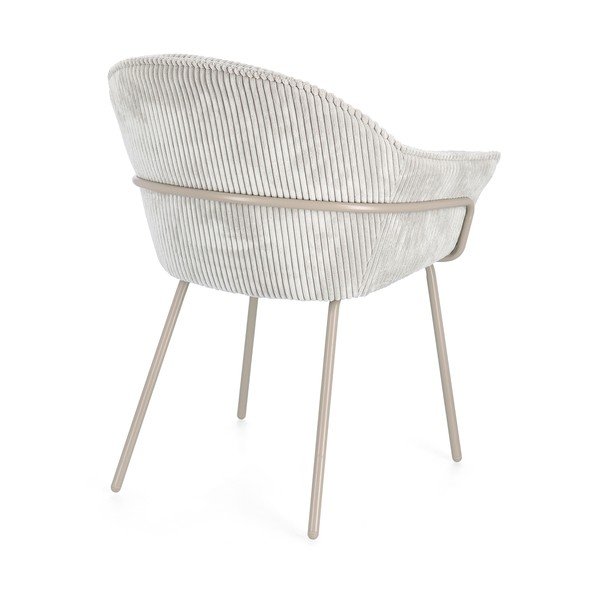 Scaun de living gri deschis cu cotiere tapițat Cassidy – Bizzotto-image-4