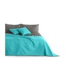 Cuvertură cu 2 fețe din microfibră DecoKing Axel, 170 x 210 cm, turcoaz-gri