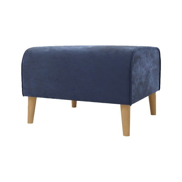 Taburet albastru închis cu tapițerie din catifea Carole – Ropez