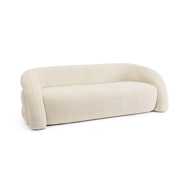 Canapea crem cu tapițerie din chenille 200 cm Clemence – Bizzotto-image-2
