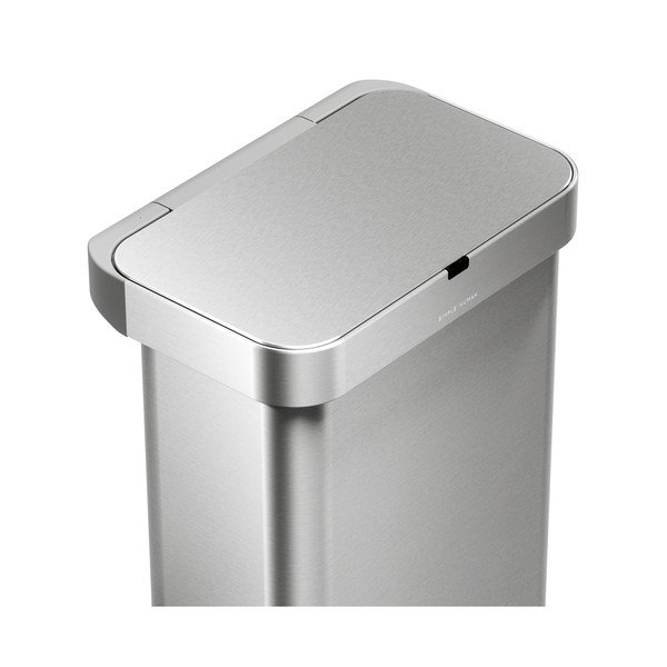 Coș de gunoi argintiu cu senzori de deschidere din oțel 58 l Sensor – simplehuman-image-1