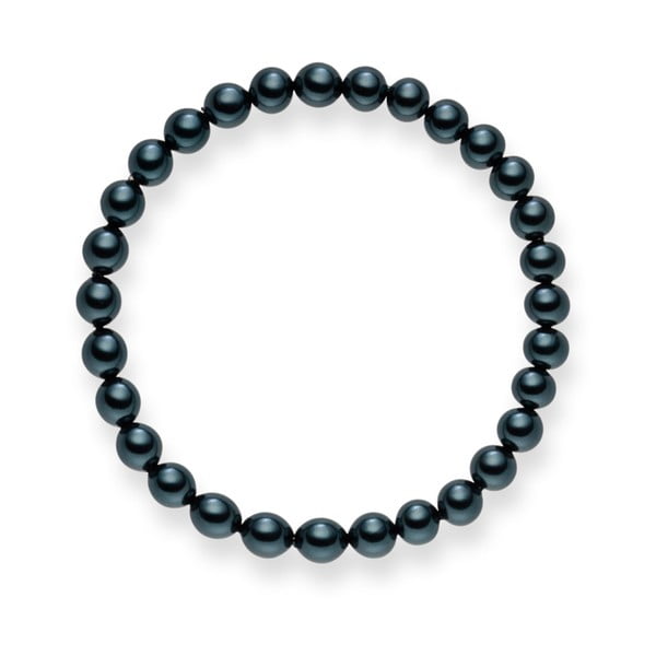 Brățară cu perle Pearls Of London Mystic, lungime 21 cm, albastru închis 