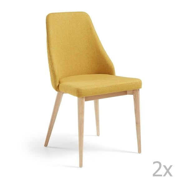 Set 2 scaune La Forma Roxie, galben muștar