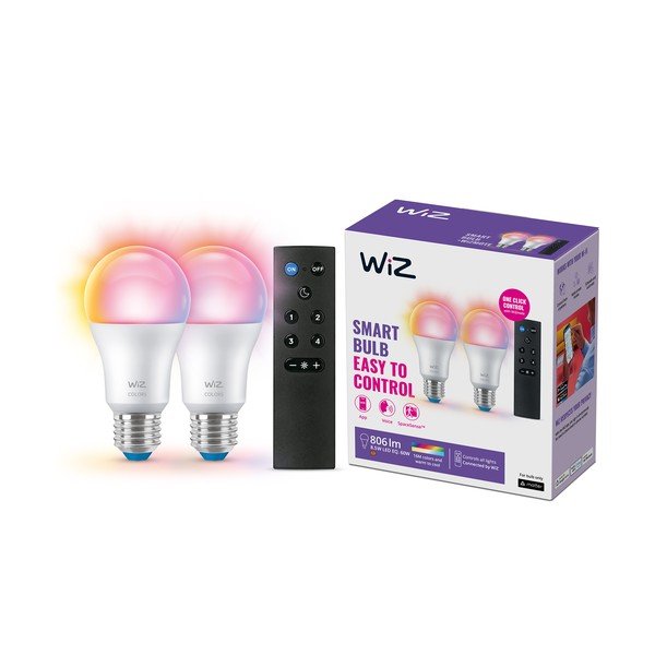 Becuri smart LED E27, 2 buc. 9 W – WiZ