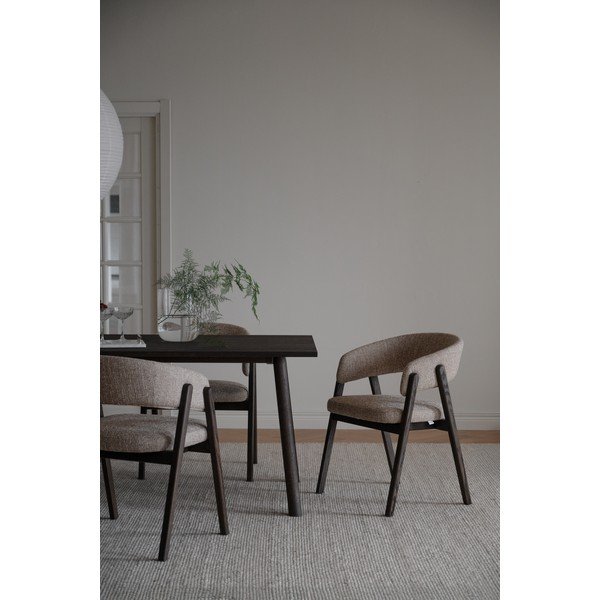 Scaun de living bej/în culoare naturală închisă cu cotiere din lemn de stejar Barnaby – Rowico-image-4