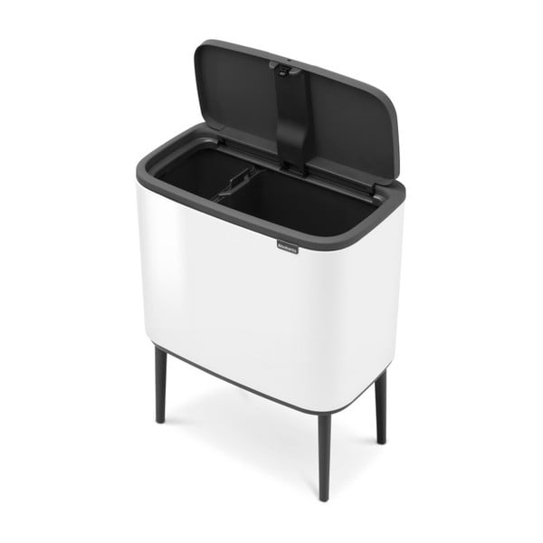 Coș de gunoi alb de reciclat/cu senzori de atingere din oțel 34 l Bo Touch Bin – Brabantia