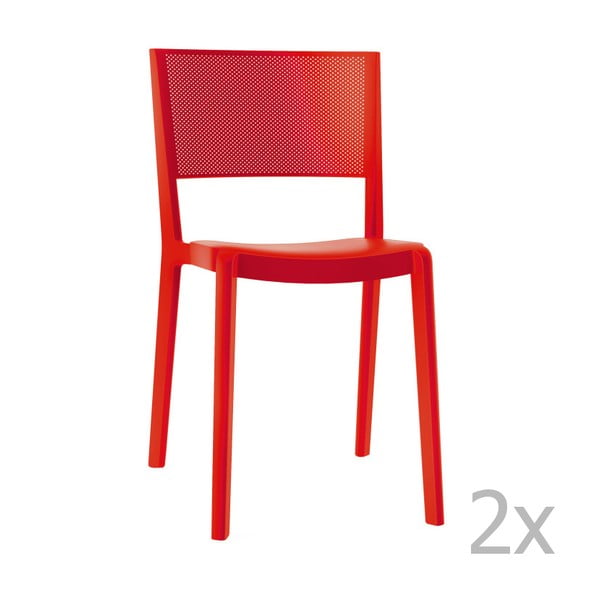 Set 2 scaune grădină Resol Casino, roșu