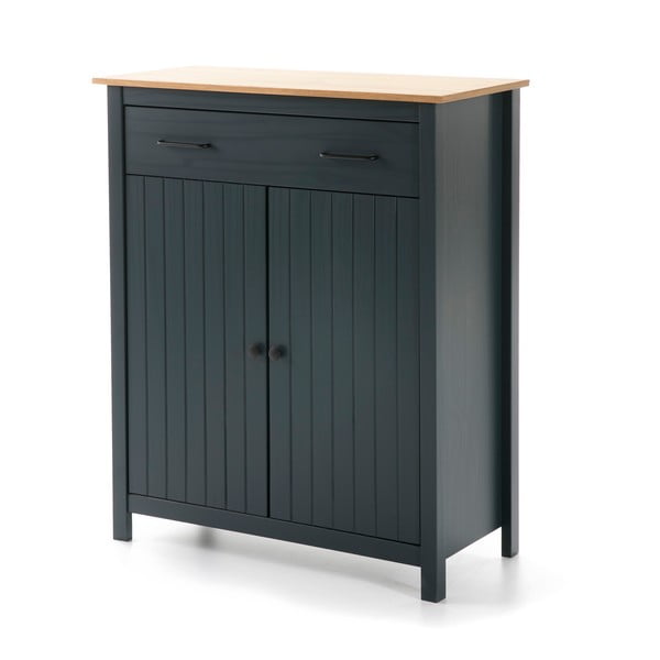 Comodă albastru-închis înaltă din lemn de pin 90x110 cm Miranda – Marckeric-image-2