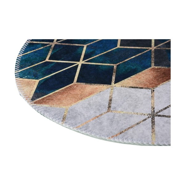 Covor alb/în culoarea petrolului lavabil rotund ø 100 cm – Vitaus-image-2