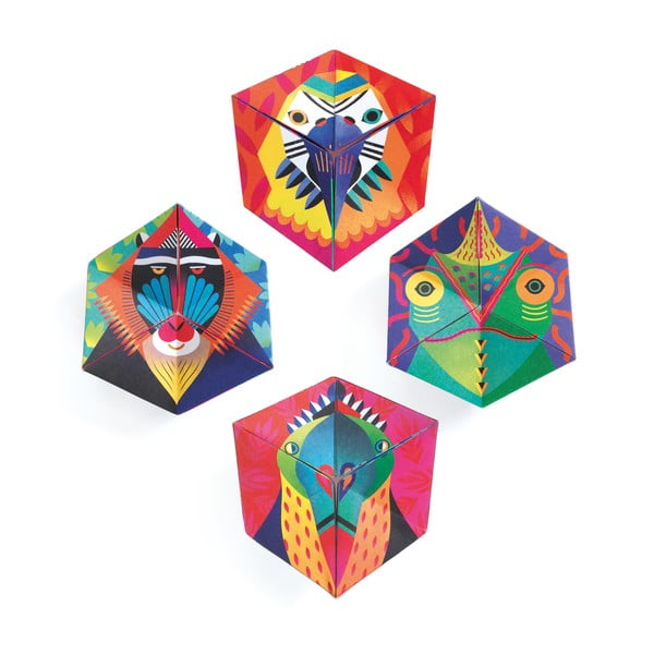Set 4 hârtii origami Djeco Kaleidocycles