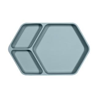Farfurie pentru copii din silicon Kindsgut Plate, 25 X 16 cm, albastru