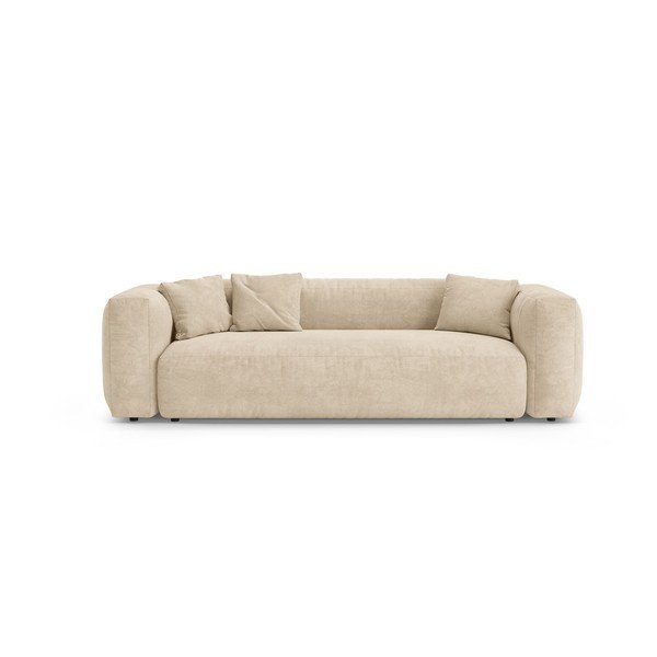 Canapea modulară crem extensibilă cu tapițerie din catifea 264 cm – Micadoni 