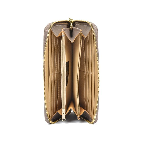 Portofel din piele Luisa Vannini Lanza, bej-image-4