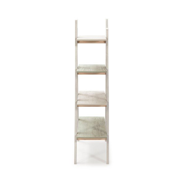 Bibliotecă cu construcție din lemn de pin pentru copii Marckeric Perle, alb-image-3