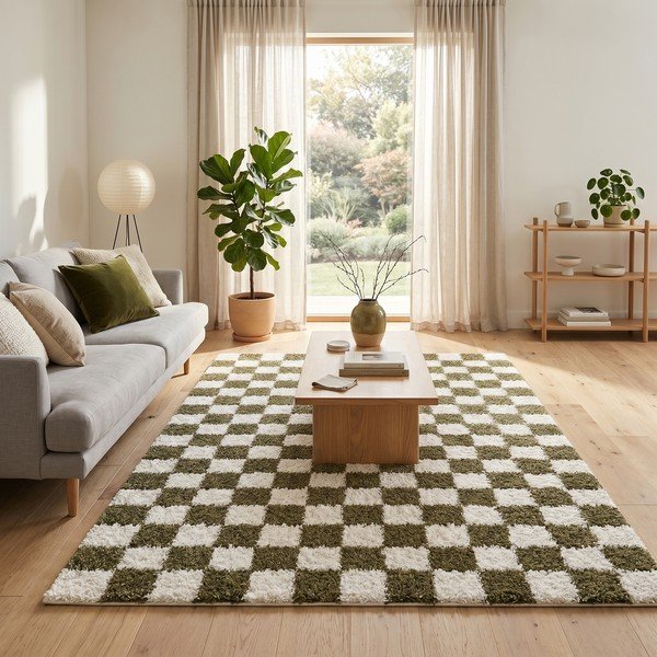 Covor verde închis/crem 160x230 cm Grida – ESTE-image-2