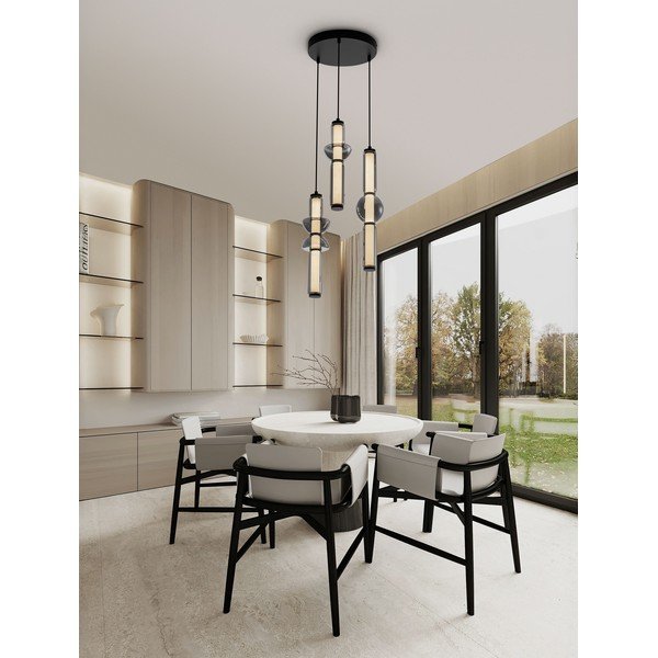 Lustră gri LED cu intensitate reglabilă din sticlă ø 38 cm Ulon – Nova Luce-image-2